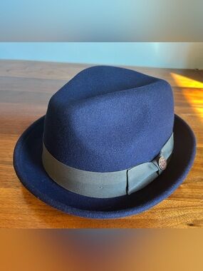 Goorin Bros“Charlestowne” Wool Pork Pie Fedora Hat in Bright Navy